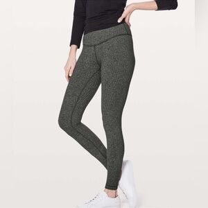 Lululemon Wunder Under Low-Rise Tight 28” Heathered Gray Herringbone